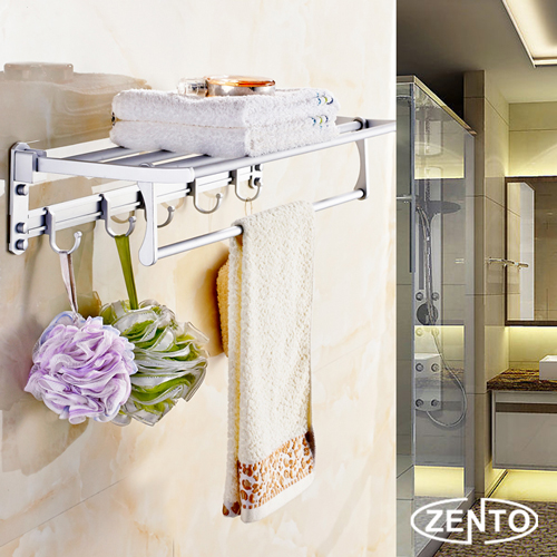 Giá để đồ kết hợp treo khăn hợp kim nhôm Zento OLO9703